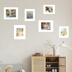 HOTUO 10 Pack Acid Free White Picture Frame Mats, Pre-Cut 8x10 Picture Mats with Ivory Core Bevel Cut for 5x7 Photo, Signature Friendly 4 Ply Thickness Photo Mat for Frames/Artwork/Prints/Pictures