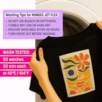 MINSEO Jet Flex Premium Opaque Heat Transfer Paper for Dark Fabric (30 Sheets 8.5x11") Printable Iron-on Transfer Vinyl for Inkjet Printer (Made in Korea)