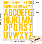 Bemeol Letter Stickers 1560 Pieces 30 Sheets Stick on Vinyl Letters Capital Alphabet Sticker Letter for Craft Bulletin Boards Classroom Home Business Decor(Yellow,1 Inch,2 Inch)