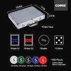 Poker Chips,500PCS Poker Chip Set with Aluminum Travel Case,11.5 Gram Poker Set for Texas Holdem Blackjack Gambling