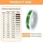 HARFINGTON 8ft Jewelry Wire, 20 Gauge (0.8mm) Brass Craft Soft Metal Tarnish Resistant Copper Beading Wire for Jewelry Making Supplies Crafting, Green