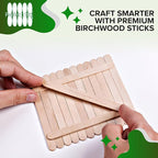 Perfectware Wooden Craft Sticks, 4.5 Inch, 3000 Count, for Salon Waxing, Ice Cream, School Projects, Hair Removal, Art Supplies, Coffee Stirring
