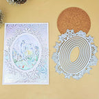 Lapoo Geometric Cutting Die for Scrapbooking - Durable, Cut Stencils for DIY Scrapbook Photo Album Decorative Paper Card, Card Making Supplies (Snowflake Round Frame 5.9 x 5.4 in)