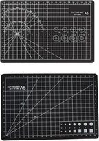 A5 Self-Healing Cutting Mat, Small Cutting Mat, Professional Double Sided Durable Cuttings Mats, Great for Hop Scrapbooking, Quilting, Fabric, Sewing Craft Projects (Black, A5)