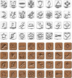 33 PCS Leather Stamping Tool Set, 32 PCS Leather Stamps Patterns + 1 Stamping Handle for Craft, Quality Craft Tool Stamp Set for DIY Beginners and Professionals