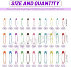 Swpeet 495Pcs 3 Sizes 19mm 28mm 32mm Colorful Safety Pins Assortment Kit, Rust Resistant Steel Small Safety Pin Kit with Clear Case, Mini Safety Pins for Sewing, Clothes, Craft Arts