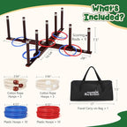 Peradix Ring Toss Game for Kids, Indoor Outdoor Fun Holiday Lawn Yard Game for Family & Adults with 26 Rings, Easy Set Up Backyard Beach Outdoor Game Toys, Portable to Carry Outside Kids Camping Sport