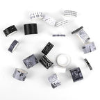 Dizdkizd Black and White Washi Tape Set, 20 Rolls Gothic Aesthetic Japanese Washi Tape Wide Scrapbooking Supplies Decorative Tape for Journaling, Planner, DIY Crafts