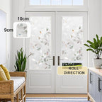 Window Privacy Film Decorative for Front Door, Bathroom Static Cling Stained Glass Sticker Opaque Heat Control UV Blocking Non-Adhesive for Home Windows, Magnolia