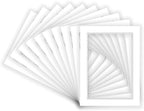 11x14 Mat for 8x12 Photo - Precut White on White Double Mat Picture Matboard for Frames Measuring 11 x 14 Inches - Bevel Cut Matte to Display Art Measuring 8 x 12 Inches - Acid Free ONE MAT