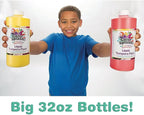 S&S Worldwide Color Splash! Liquid Tempera Bulk Paint, Set of 12 in 11 Bright Colors, 16-oz Easy-Pour Squeeze Bottles, For Arts & Crafts, School, Classroom, Poster Paint, For Kids & Adults, Non-Toxic.