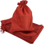 Palmhomee Pack of 12 Burlap Gift Bags with Drawstring Linen Jewelry Pouches Wedding Hessian Jute Bags for Birthday and Treat Pouches Party Wedding Favors Gift (8x12 Inch, Red)