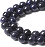 120PCS 6mm Blue Sandstone Gemstone Beads Beads Natural Stone Round Loose Beads for Jewelry Making DIY Bracelet Necklace 32" 2 Strands