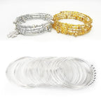 200 Loops Memory Steel Wire for Jewelry Making Supplies, 0.6mm Bangle Bracelet Wire Memory Beading Wire for Art Creation Necklace DIY Crafts Making (Silver)