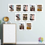 MBC Mat Board Center, 10 Pack 8x10 for 6x8 White Picture Mats Frame Mattes, Bevel Cut, Acid Free, 4-ply Thickness