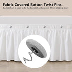 Linen Fabric-Covered Twist Pins - 8 Colors Upholstery Pins & Bed Skirt Pins -Used to Secure Sofa Cushion, Armrest Covers, Furniture & Bed Skir(12, Light Gray)