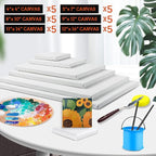 30 Pack Canvases for Painting with 4x4“, 5x7”, 8x10“, 9x12”, 11x14“, 12x16”, Painting Canvas for Oil & Acrylic Paint