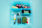 ArtBin 6990AA Super Satchel Double Deep Compartment Box - Art Storage with 8 Removable Compartments, Smart Closure for Craft Supplies (Aqua Mist- Pack of 1)