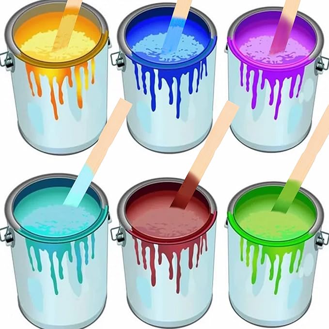 Paint Stir Sticks-Rewiss Bulk 100 PCS 10in Length Bamboo Craft Sticks Natural Color Paint Stir Sticks