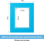 HOTUO 10 Pack 8x10 Mixed Colors Picture Mats, 4 Ply Thickness Frame Mattes for 5x7 Photo, Photo Mat with Core Bevel Cut, for Frames/Artwork/Print/Picture