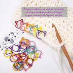 Stitch Markers for Crocheting Cat Stitch Markers with Box Metal Spiral Stitch Markers for Knitting Crochet Stitch Markers Rings Knitting and Crochet Notions (30)