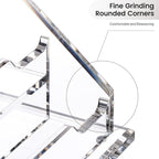 Acrylic Card Holder Clear Horizontal Business Card Organizer Stand for Desk 4 Slots 4 Tier Business Cards Stand for Women and Men,Office Desk Accessories,Organize 200 Cards-1 Pack(4Slots-H)
