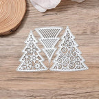 Lapoo Festivals Metal Cutting Die for Scrapbooking - Durable, Cut Stencils for DIY Scrapbook Photo Album Decorative Paper Card, Card Making Supplies, Embossing (A Christmas Tree Set 5.5 x 3.5 in)