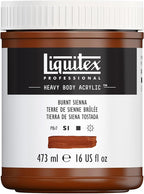 Liquitex Professional Heavy Body Acrylic Paint, 16-oz (473ml) Pot, Burnt Sienna