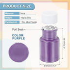 uxcell 10g/0.35oz Cosmetic Grade Mica Powder, 600 Mesh Mica Powder Natural Resin Epoxy Pigment Powders for Casting Resin, Candle Dye, DIY Nail Polish and Lip Gloss, Purple