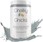 Chalky Chicks All-in-One Chalk Paint for Furniture or Cabinet - 32 Fl Oz - Matte Finish Overcast (Blue Gray) for Metal, Wood Furniture Paint - No Sanding All-in-One for Home Decor & Crafts, USA Made