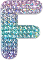StickerBeans® Rhinestone Alphabet Letter Sticker F - Unique Sparkly Design 2” x 2” Cut-to-Shape Adhesive - Personalization, Collecting, Gifting, Scrapbooking, Decorating Laptops, Phone Cases, All Ages