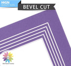 Mat Board Center, Pack of 10, 5x7 for 4x6 Color Mats - Bevel Cut, Acid Free, 4-ply Thickness, White Core - for Pictures, Photos, Framing, African Violet Color