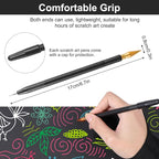 9Pcs Scratch Art Tools Set Including Artist Glove, Tool Bag, Scratch Coloring Pens, Plastic And Wooden Stylus, Scraper, Repair Pen, Clean Brush Scratchs Painting Drawing Tools for Adult Painting Paper