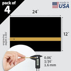 Trotec TroLase | 12"x24"x1/16", 4 Pcs | Black/Gold | 2 Ply | Modified Acrylic | Laser Engraving Double Color Plastic Sheet | Engraving Blanks for Laser, Saw, Guillotine | Made in USA