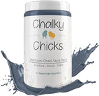 Chalky Chicks All-in-One Chalk Paint for Furniture or Cabinet - 32 Fl Oz - Matte Finish Blue Steel (Blue Gray) for Metal, Wood Furniture Paint - No Sanding All-in-One for Home Decor & Crafts, USA Made