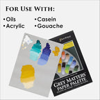 Jack Richeson Grey Matters Disposable Paper Palette 12” x 16”, 2 Pack, Includes 2 Palette Knives