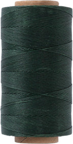 Round Waxed Polyester Thread 0.55mm, 440 Yards, Dark Green, Stiff 3 Ply Leather Wax String for Hand Sewing, Beading, Knotting, Book Binding, Upholstery, Macrame Jewelry and Bracelets Making
