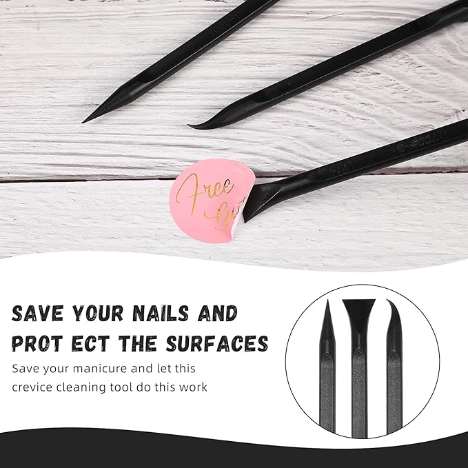 Minatee 18 Pieces Non-scratch Plastic Scraper Tool Multi-purpose Carbon Fiber Pen-shaped Plastic Scraper for Cleaning Small and Narrow Space(Black)