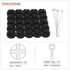 35Pcs Cube Wire Connector replacement for Cube Storage Modular Closet Organizer and Metal Grid Shelving or Pet Animal Playpen (Black)