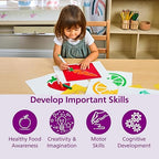 Colorations Fruit & Vegetable Shapes Stencils for Kids, 8 inches, Jumbo, Sturdy, Quality, Washable, Paint, Draw, Spray, Classroom, Arts & Crafts, Teacher, Educational
