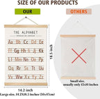 Alphabet and Numbers Wall Chart Set of 2 ,Kids Educational Posters,ABC and 1-20 Number Learning Banners for Toddlers, Preschool Classroom, Homeschool, Nursery, Playroom Decor 14 x 18.5 Inch (Brown)