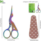 BIHRTC 3.6inch Mini Scissor Bird Crane Embroidery Scissors Stainless Steel Sharp Pointed Tip Scissors with Case for Tread Household Craft Needlework Art DIY Work Little Scissor