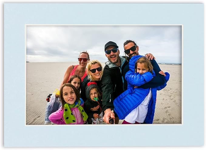 5x7 Mat for 8.5x11 Frame - Precut Mat Board Acid-Free Baby Blue 5x7 Photo Matte For a 8.5x11 Picture Frame, Premium Matboard for Family Photos, Show Kits, Art, Picture Framing, Pack of 100 Mats