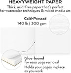 ARTEZA Watercolor Paper, 32 Sheets Each, 9x12 Inch Water Color Paper, 140lb/300gsm, Cold Press, Acid Free Art Paper