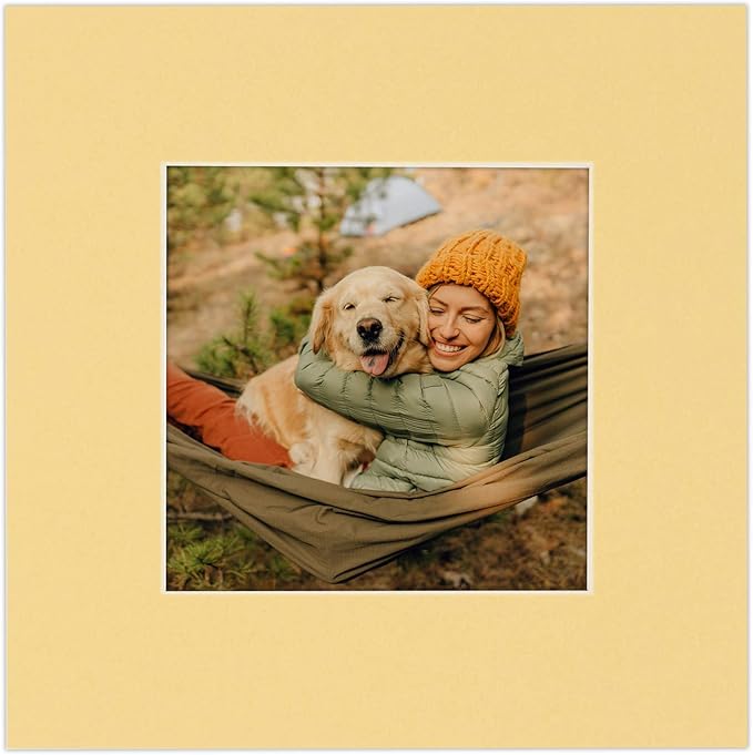 Pack of 25 Acid Free 8.5x11 Mats Bevel Cut for 7x9 Photos - Marzipan Beige Precut Matboards With Backing Boards and Clear Photo Mat Bags For Pictures, Photos, Framing - 4-ply Thickness