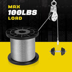 316 Stainless Steel Cable, 400FT 1/32IN Wire Rope 7 * 7 Strand with 100Pcs Aluminum Sleeves Stops, Guide Wire for Outdoor String Lights for String Lights Hanging, Clotheslines, Trellis (400FT)
