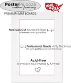 Poster Palooza Pack of 25 Acid Free 8x10 Mats Bevel Cut for 6x8 Photos - Black with Black Core Precut Matboards for Pictures, Photos, Framing - 4-ply Thickness
