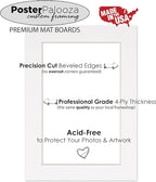 8x10 Mat Bevel Cut for 5.5x8.5 Photos - Acid Free Dark Grey Suede Precut Matboard - For Pictures, Photos, Framing - 4-ply Thickness