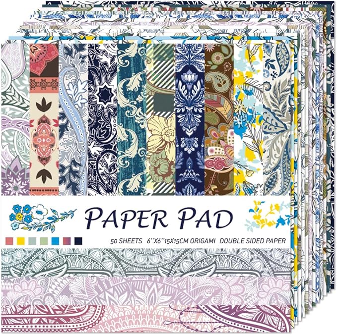 Origami Paper Kit Dobule Sided 100 Sheets 100 Colors 6 Inch Japanese Chiyo Square Easy Fold Arts Crafts DIY Handwork Origami Papers Beginner Sakuras Baroque
