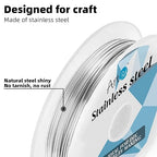 Art3d 20 Gauge Stainless Steel Wire, Bendable Soft Crafting Wire for Jewelry Making Earring Beading DIY Wrapping Sculpting - 120 FT Silver